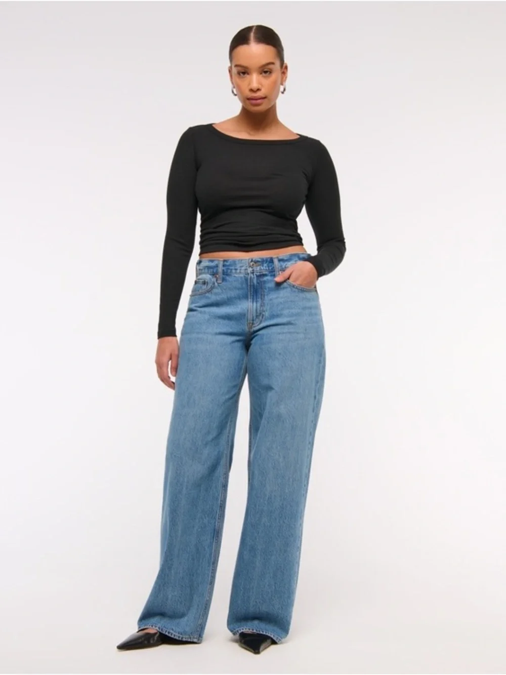 Abercrombie‎ & Fitch Low Rise Ultra Loose Wide Leg Jeans Light Wash 18L NWT